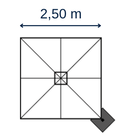 Parasol Prostor P6 - Toile de remplacement 2.5x2.5m