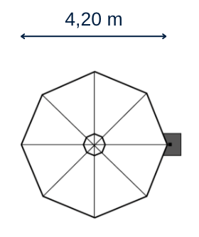 Parasol Prostor P6 - Toile de remplacement RND XL (Ø4.2m)